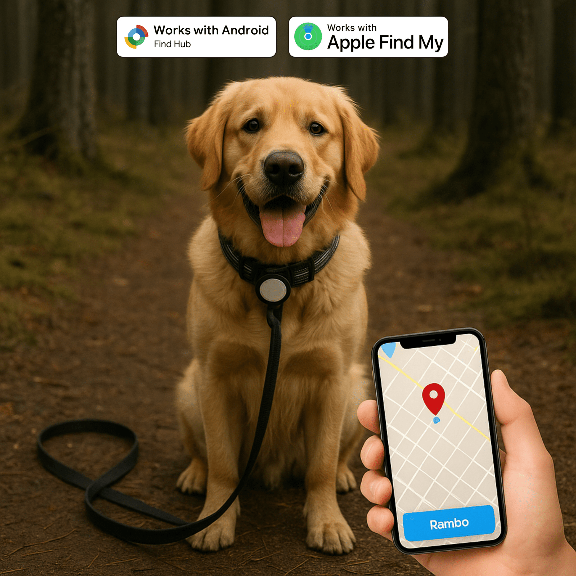 Smart GPS Tracking Collar for Dogs - AirTrackTag